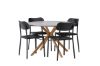 Imagine Masa de dining Piazza - Natural / Dark Grey Spraystone + Scaun de dining Polly - Negru / Negru _4