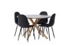 Imagine Masa de dining Piazza - Natural / Dark Grey Spraystone + Scaun de dining Polar - Picioare negre - Material negru _4