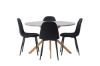 Imagine Masa de dining Piazza - Natural / Dark Grey Spraystone + Scaun de dining Polar - Picioare negre - Material negru _4