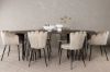 Imagine Dining Table de formă ovală din piatră - Negru / Furnir de Mocca + Scaun Limhamn Light_4 + Scaun Limhamn - Negru / Catifea Bej_2