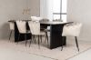 Imagine Masa de dining Vail - Negru / MDF fumuriu + Scaun Limhamn Light - Negru / Bej Catifea _4