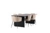 Imagine Masa de dining Vail - Negru / MDF fumuriu + Scaun Limhamn Light - Negru / Bej Catifea _4