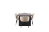 Imagine Masa de dining Vail - Negru / MDF fumuriu + Scaun Limhamn Light - Negru / Bej Catifea _4