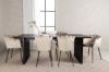 Imagine Masa de dining Vail - Negru / MDF fumuriu + Scaun Limhamn Light - Negru / Bej Catifea _4