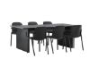 Imagine Vail Dining Table - MDF negru / negru fumuriu + Scaun de masă Baltimore - Negru / Plastic negru