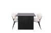 Imagine Masa de dining Vail - Negru / MDF fumuriu + Scaun de dining Chico - Negru / Boucle alb _6