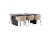 Imagine Masa de dining Vail - Negru / Negru fumuriu MDF + Scaun Limhamn - Negru / Bej Catifea