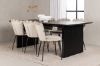 Imagine Masa de Dining Vail - Negru / MDF Negru Fumat + Scaun Limhamn Light - Negru / Catifea Bej _6