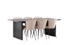 Imagine Masa de Dining Vail - Negru / MDF Negru Fumat + Scaun Limhamn Light - Negru / Catifea Bej _6