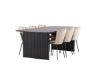 Imagine Masa de Dining Vail - Negru / MDF Negru Fumat + Scaun Limhamn Light - Negru / Catifea Bej _6