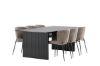 Imagine Masa de dining Vail - Negru / MDF Fumuriu + Scaun de dining Modesto - Bej / Boucle Bej _6