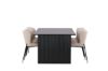 Imagine Vail Dining Table - Negru / MDF Fumuriu + Scaun de dining Modesto - Gri / Boucle Fumuriu