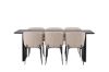 Imagine Vail Dining Table - Negru / MDF Fumuriu + Scaun de dining Modesto - Gri / Boucle Fumuriu