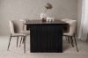 Imagine Vail Dining Table - Negru / MDF Fumuriu + Scaun de dining Modesto - Gri / Boucle Fumuriu