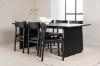 Imagine Masa de dining Vail - Negru / Negru Fumuriu MDF + Scaun de dining Montros - Natural / Natural Lemn de Caucho