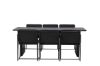 Imagine Masa de dining Vail - Negru / Negru Fumuriu MDF + Scaun de dining Richmond - Negru / Catifea Neagra _6