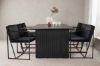 Imagine Masa de dining Vail - Negru / Negru Fumuriu MDF + Scaun de dining Richmond - Negru / Catifea Neagra _6