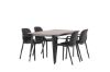 Imagine Masă de dining Tempe - MDF negru / nuc + Scaun de dining Baltimore - Negru / Plastic negru _4