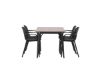 Imagine Masă de dining Tempe - MDF negru / nuc + Scaun de dining Baltimore - Negru / Plastic negru _4