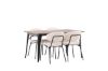 Imagine Masa de dining Tempe - Negru / MDF nuc + Scaun de dining Chico - Negru / Alb boucle _4