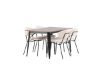 Imagine Masa de dining Tempe - Negru / MDF nuc + Scaun de dining Chico - Negru / Alb boucle _4