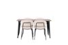 Imagine Masa de dining Tempe - Negru / MDF nuc + Scaun de dining Chico - Negru / Alb boucle _4