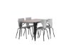 Imagine Tempe Dining Table - Black / Walnut MDF +Estes Dining Chair - Black / Light Grey PP _4