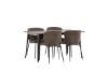 Imagine Masa de dining Tempe - Negru / Nuc MDF + Scaun de dining Modesto - Bej / Bej Boucle _4