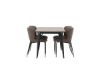 Imagine Masa de dining Tempe - Negru / Nuc MDF + Scaun de dining Modesto - Bej / Bej Boucle _4