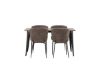 Imagine Masa de dining Tempe - Negru / Nuc MDF + Scaun de dining Modesto - Bej / Bej Boucle _4