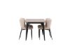 Imagine Masa de dining Tempe - Negru / MDF nuc + Scaun de dining Modesto - Gri / Bouclé negru afumat _4