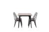 Imagine Masa de dining Tempe - Negru / Nuc MDF + Scaun de dining Tempe - Gri inchis / Maro inchis MDF _4