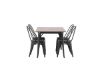 Imagine Masa de dining Tempe - Negru / MDF cu nucă + Scaun de dining Tempe - Negru mat / Metal _4