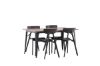 Imagine Masa de dining Tempe - Negru / Nuc MDF + Scaun de dining Ursholmen - Polipropilenă - Negru _4