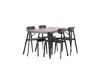 Imagine Masa de dining Tempe - Negru / Nuc MDF + Scaun de dining Ursholmen - Polipropilenă - Negru _4