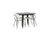 Imagine Masa de dining Tempe - Negru / MDF negru + Scaun de dining Chico - Negru / Boucle alb _2