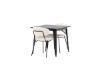 Imagine Masa de dining Tempe - Negru / MDF negru + Scaun de dining Chico - Negru / Boucle alb _2