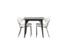 Imagine Masa de dining Tempe - Negru / MDF negru + Scaun de dining Chico - Negru / Boucle alb _2