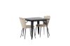 Imagine Masa de dining Tempe - Negru / MDF Negru + Scaun Limhamn Light - Negru / Bej Velvet _2