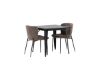 Imagine Masă de dining Tempe - Negru / MDF negru + Scaun de dining Modesto - Gri / Boucle negru fumuriu _2