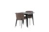 Imagine Masă de dining Tempe - Negru / MDF negru + Scaun de dining Modesto - Gri / Boucle negru fumuriu _2