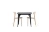 Imagine Masa de dining Tempe - Negru / Blat din MDF negru + Set de 2 scaune de dining Åstol - Lemn compozit plastic _2