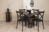 Imagine Masa de dining rotunda Stone - Negru / Furnir Mocca + Scaun de dining Crosett - Negru mat / Plastic negru mat _4