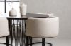 Imagine Masa de dining rotundă - Negru / Furnir de Mocca + Scaun de dining Simrishamn - Negru / Bej din material textil TC _4