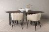 Imagine Masa ovala de dining Stone - Negru / Furnir Mocca + Scaun Limhamn - Negru / Catifea Bej _4