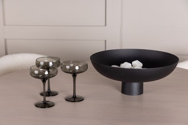 Imagine Masa de dining Olivia-AlbVeneer+WashuriLungi+4Scaune de Dining Chico-Negru/AlbBoucle