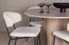 Imagine Masa de dining Olivia-AlbVeneer+WashuriLungi+4Scaune de Dining Chico-Negru/AlbBoucle