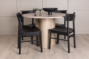 Imagine Masa de dining Olivia-AlbApaVeneerWhitewash+MontrosScaun de dining-Natural/NaturalRubberwood_4