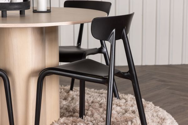 Imagine OliviaDiningTable-WhiteWashVeneer+UrsholmenDiningChair-BlackPolypropylene_4