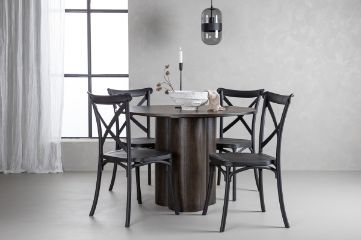 Imagine OliviaDiningTable-Mocca/MoccaVeneer+CrosettDiningChair-MatteBlack/MatteBlackPlastic_4